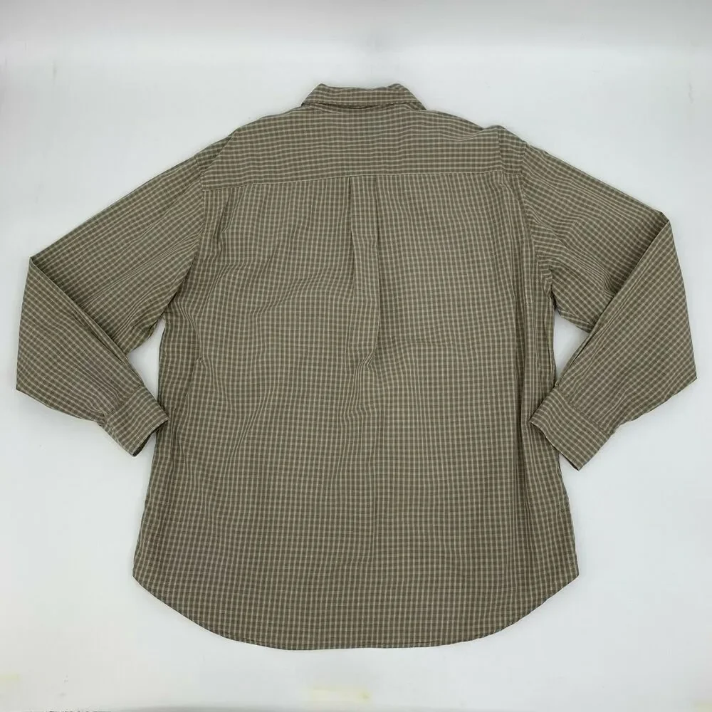 J.Crew Button Down Collar Shirt Men's Size L Stone Gray Long Sleeve 100% Cotton